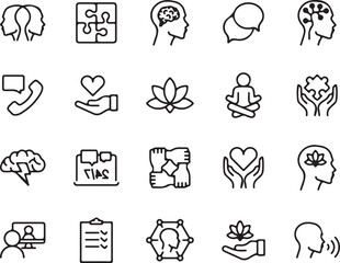 mindfulness, mental health, therapy, communication, psychology, brain, thought, meditation, lotus, heart, hand, puzzle, connection, help, support, advice, online, video call, consultation, balance, we