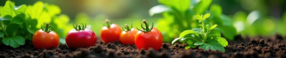 Close-up of flourishing vegetables, precisely watered by drip lines , texture, crop, sustainable agriculture