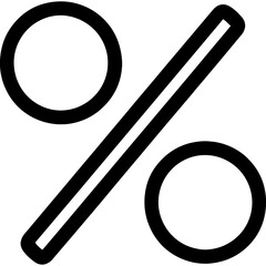 Bold lines percent symbol vector