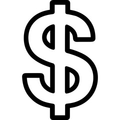Obraz premium Minimalist dollar sign icon in vector style
