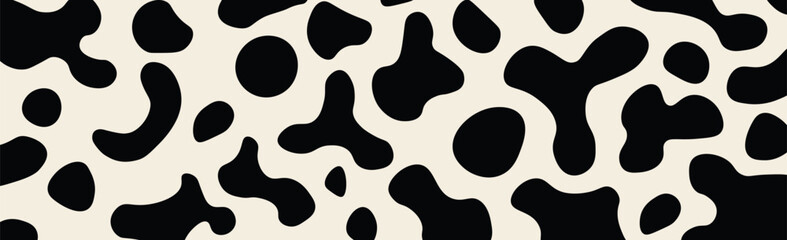 Panoramic realistic background of cow spots on the skin, web template - Vector illustration