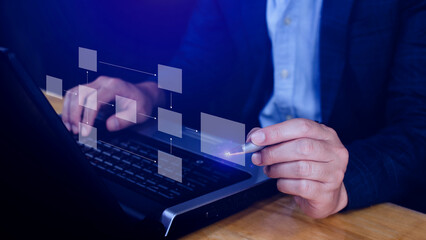Business process and data management organigram, Design workflow automation with flowcharts, model...