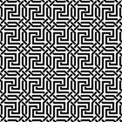 Geometric Antique Meander Black Seamless Pattern. Vector Illustration