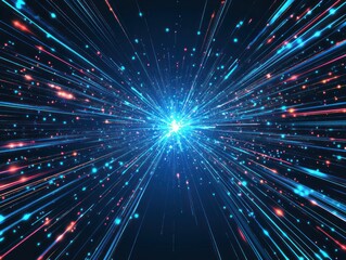 Naklejka premium Abstract explosion of vibrant light rays