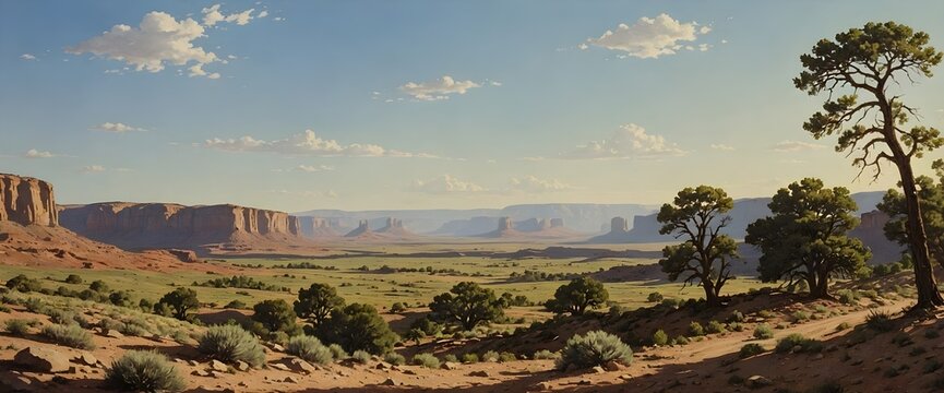 Far west ambience, beautiful view of a country landscape	