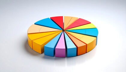 Obraz premium Colorful 3D Pie Chart Data.