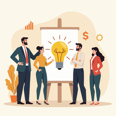 business man and woman with idea