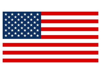 Flag of the United States of America on a white background