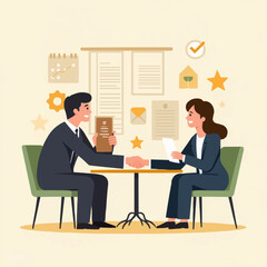 business people in cafe