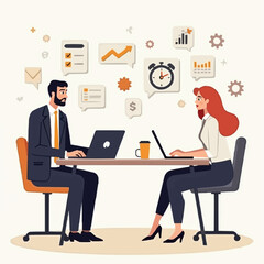 business people working on laptop computer