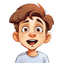 Obraz premium Vibrant Colorful Caricature of a Young Boy Showing Expressive Facial Emotions