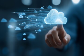 Engineer Interacts with Virtual Cloud Interface