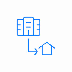 building home transfer icon sign vector