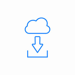 cloud download arrow icon sign vector