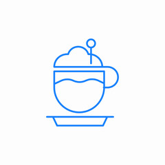 coffee cup foam icon sign vector