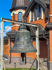 Obraz premium Yukki, Leningrad Oblast, Russia - 05.28, 2025. Bell at Church of St. John the Baptist in Yukki