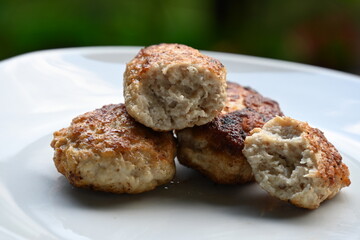 fried cutlets on a plate,