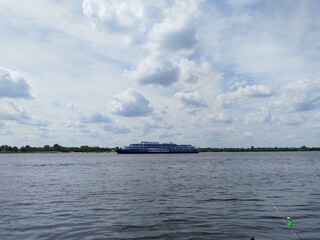 sky, river, summer, clouds