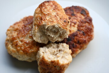 fried cutlets on a plate,