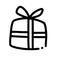 Gift box line icon doodle