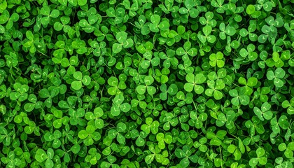 Lush Green Clover Leaf Background.