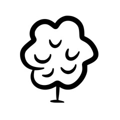Hand-drawn Tree Line Art