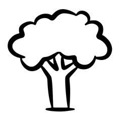 Hand-drawn Tree Line Art