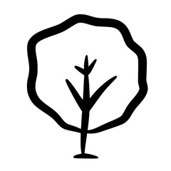 Hand-drawn Tree Line Art