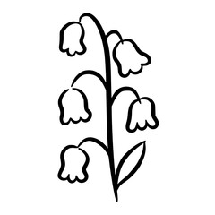 Bellflower Plant Linear Floral Design