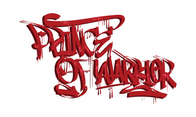 PRINCE OF WARRIOR graffiti tag style design