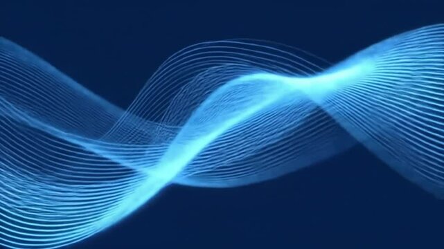 Elegant Abstract Lines &ndash; Blue Motion Video Background | Smooth Flowing Lines, Modern Dynamic Design, Seamless Loop for Presentations or Tech Visuals