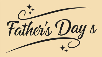 Elegant Father’s Day Typography Design with Swirls and Stars