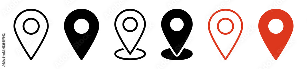 Poster location icon symbol , map pin place marker. location pointer icon symbol in flat style. red locatio