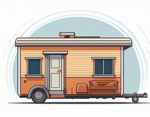 trailer house isolated illustration