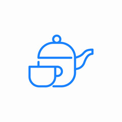 Obraz premium teapot teacup set icon sign vector