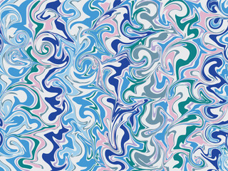 Seamless blue wave abstract pattern for textile design or wallpaper