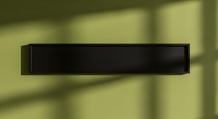 Minimal black wall shelf with shadow