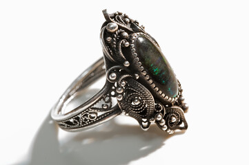 Silver ring closeup