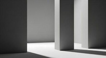 Wall with square shadows