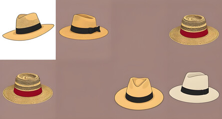 Hat vector set, Collection of hats, Fashion hats vector, Hat clipart, Headwear vector illustration, Different types of hats, Hat icons set, Hat silhouette vector, Assorted hats vector, Casual hat vect
