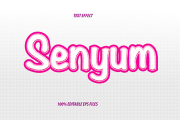 Cute White Pink Text Effect
