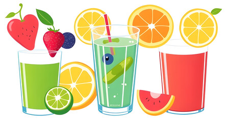 Juice and fruits vector, Fruit juice illustration, Fresh juice vector, Assorted fruits vector, Juice glass vector, Citrus juice vector, Tropical fruits and juice, Juice splash vector, Orange juice vec