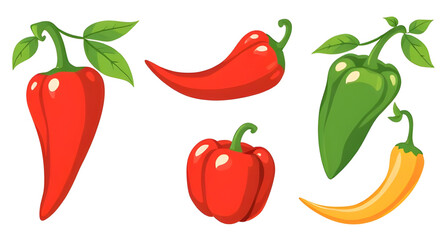 Chili vector, Set of chili peppers, Chili illustration, Hot pepper vector, Red chili set, Spicy pepper clipart, Chili collection, Chili icon set, Green chili vector, Chili bundle vector, Fresh chili i