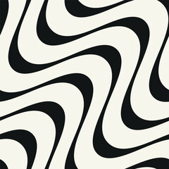 Seamless vector pattern with bold wavy stripes. Monochrome geometric background with abstract, striped design. Ideal for use as a swatch in Adobe Illustrator.