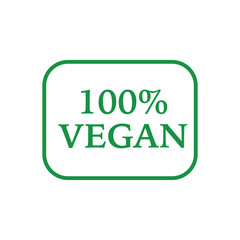100 PERSENT VEGAN ICON sign