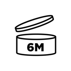 6M Period After Opening Cosmetic Sign Icon Vector