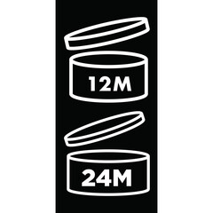 12-24 Month Period After Opening Sign Vector logo