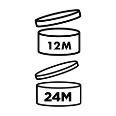 12-24 Month Period After Opening Sign Vector icon
