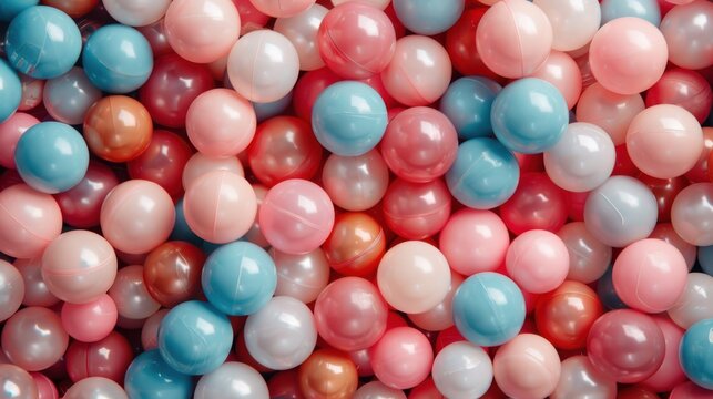 A vibrant and colorful ball pit filled with assorted plastic balls creates a playful atmosphere, inviting joyful exploration and fun for children and those young at heart.