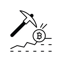 Bitcoin Mining Icon vector